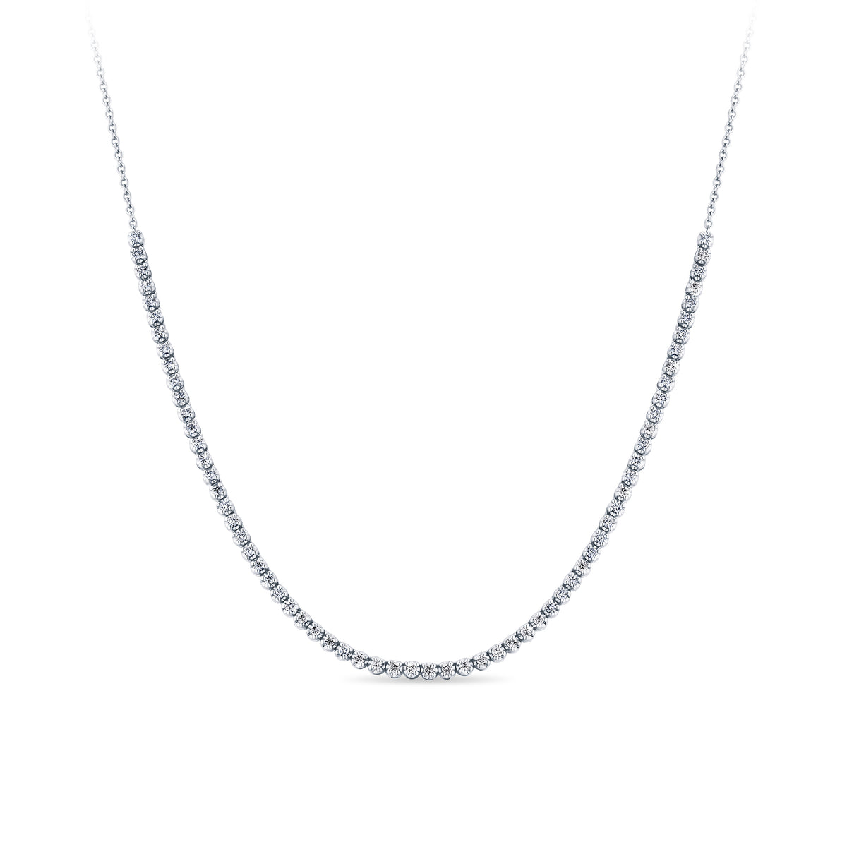 1.00ct TW Lab Grown Half Diamond Tennis Necklace in 9ct White Gold