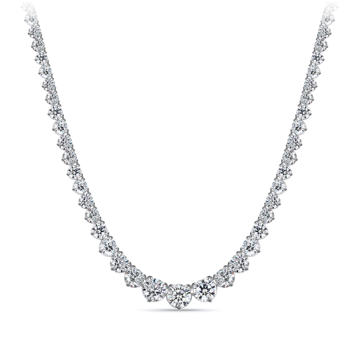 10.00ct TW Lab Grown Diamond Tennis Necklace in 18ct White Gold