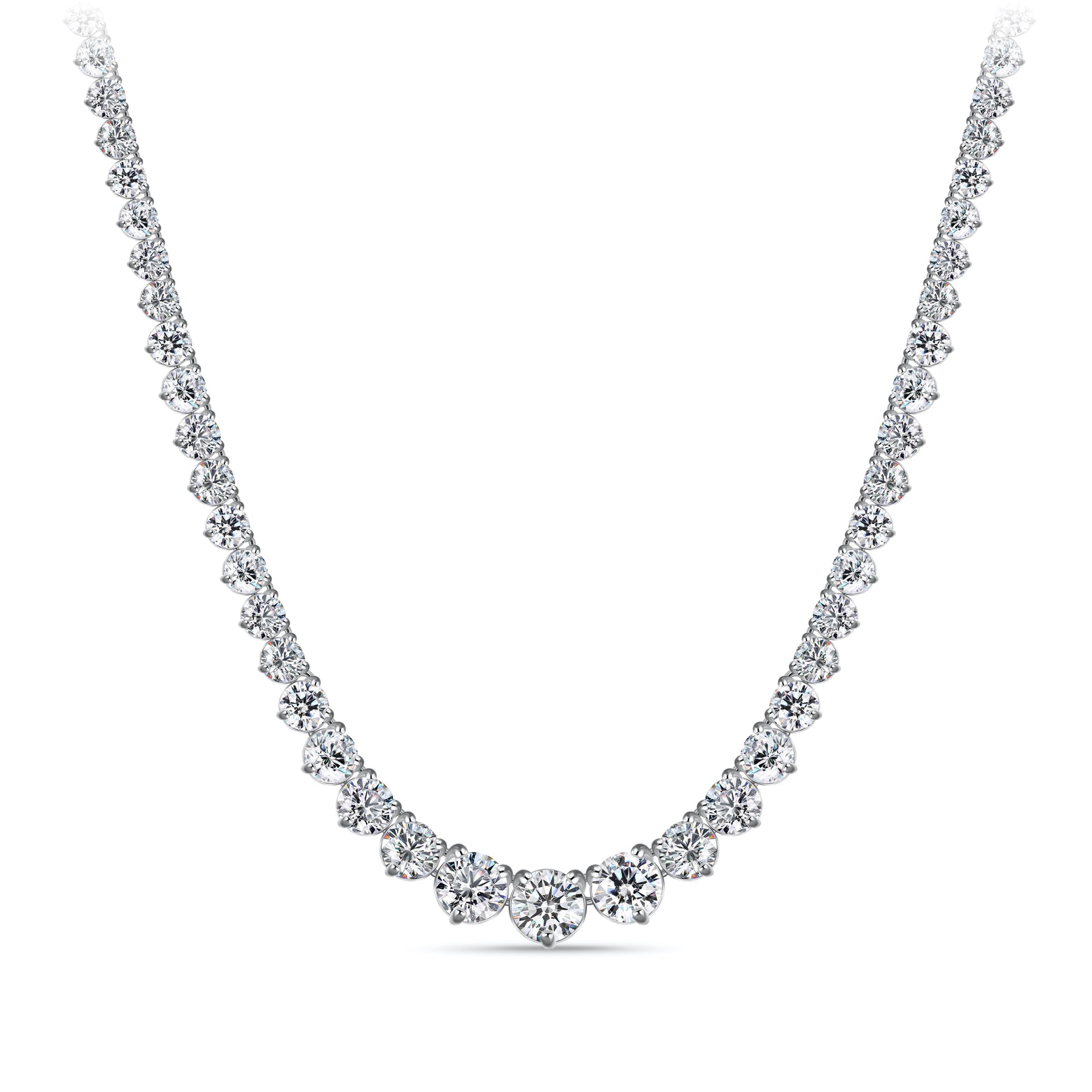 10.00ct TW Lab Grown Diamond Tennis Necklace in 18ct White Gold