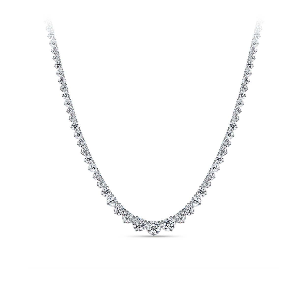 6.00ct TW Lab Grown Diamond Graduated Necklace in 18ct White Gold