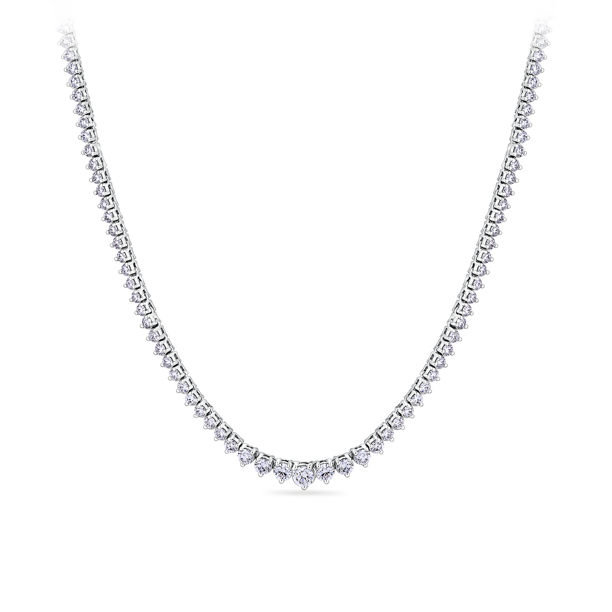 6.00ct TW Lab Grown Diamond Graduated Necklace in 18ct White Gold