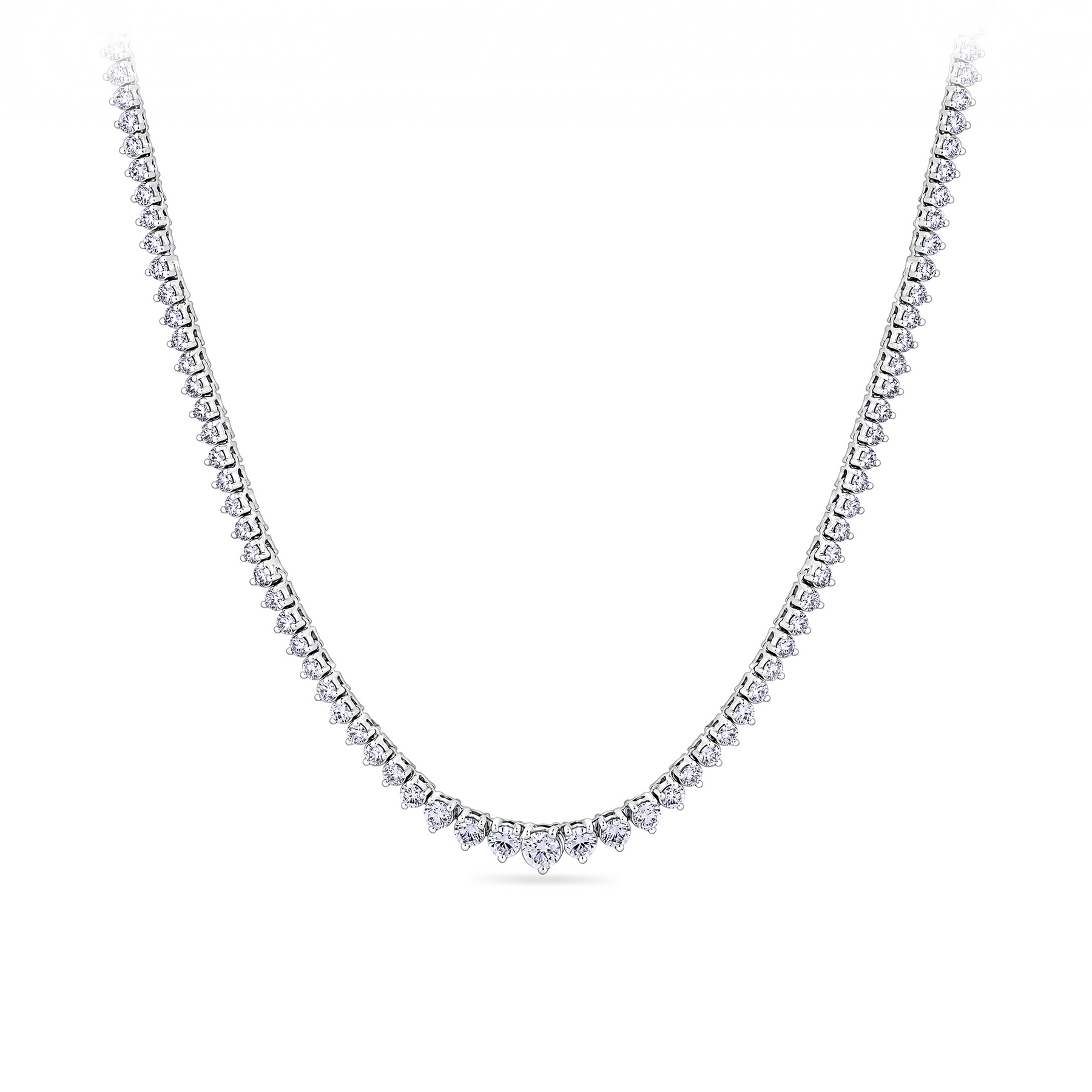 6.00ct TW Lab Grown Diamond Graduated Necklace in 18ct White Gold