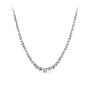 8.00ct TW Lab Grown Diamond Graduated Necklace in 18ct White Gold