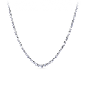 8.00ct TW Lab Grown Diamond Graduated Necklace in 18ct White Gold