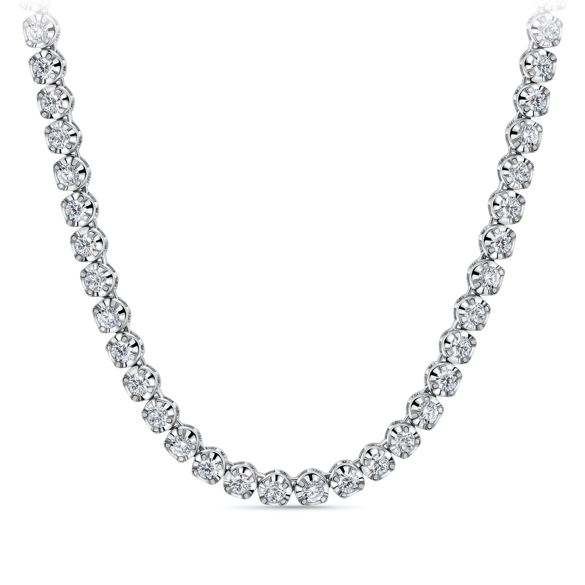 8.00ct TW Lab Grown Diamond Tennis Necklace in 18ct White Gold