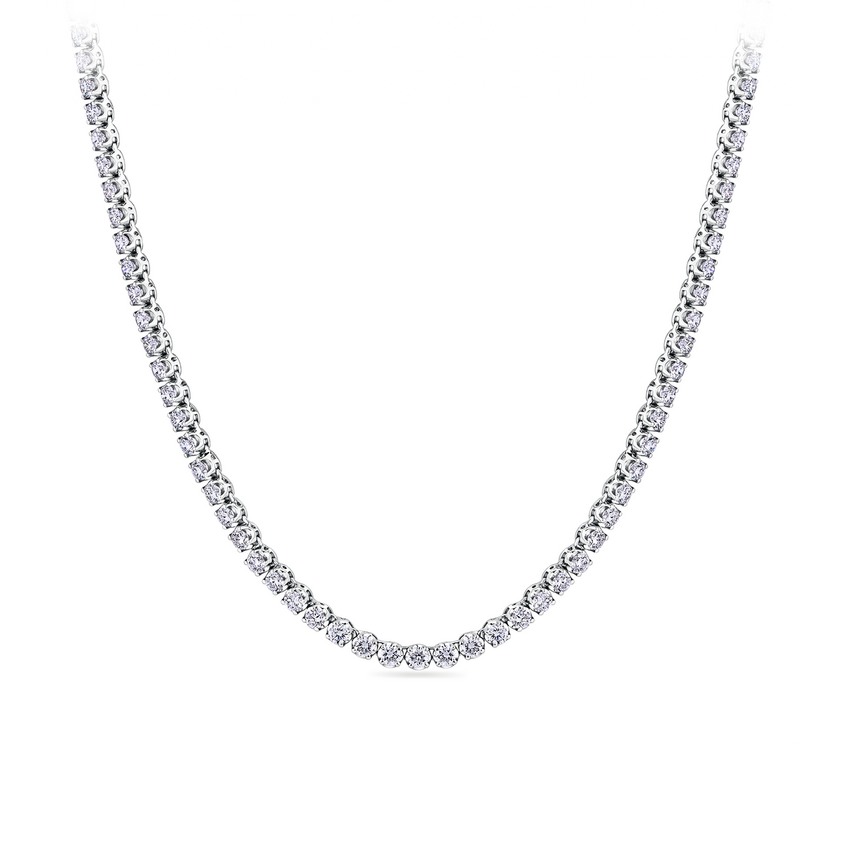 10.00ct TW Lab Grown Diamond Tennis Necklace in 18ct White Gold