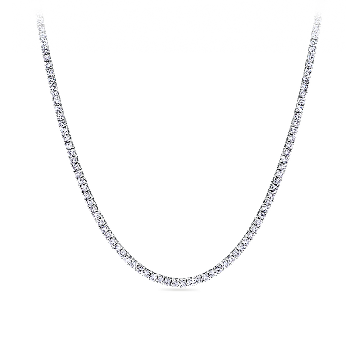 10.00ct TW Lab Grown Diamond Tennis Necklace in 18ct White Gold