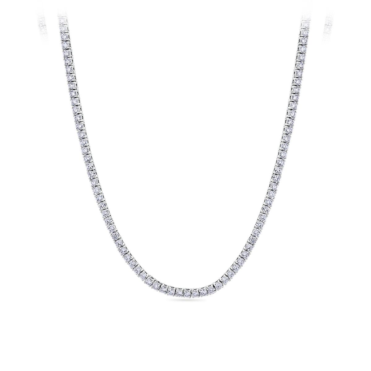 12.00ct TW Lab Grown Diamond Tennis Necklace in 18ct White Gold