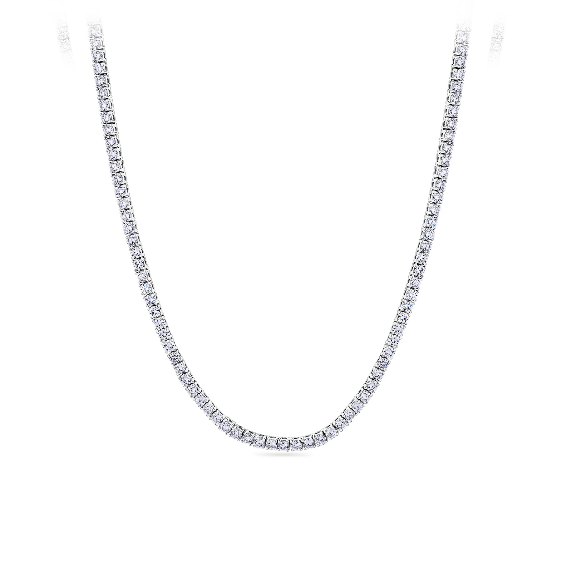 12.00ct TW Lab Grown Diamond Tennis Necklace in 18ct White Gold