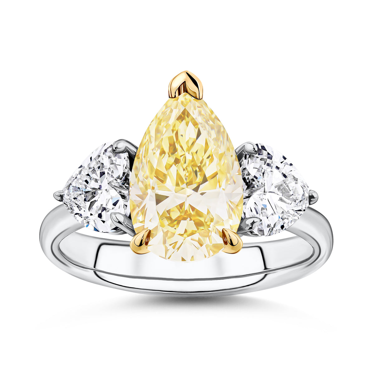 4.50ct TW Yellow Lab Grown Diamond Ring in 18ct Yellow and White Gold