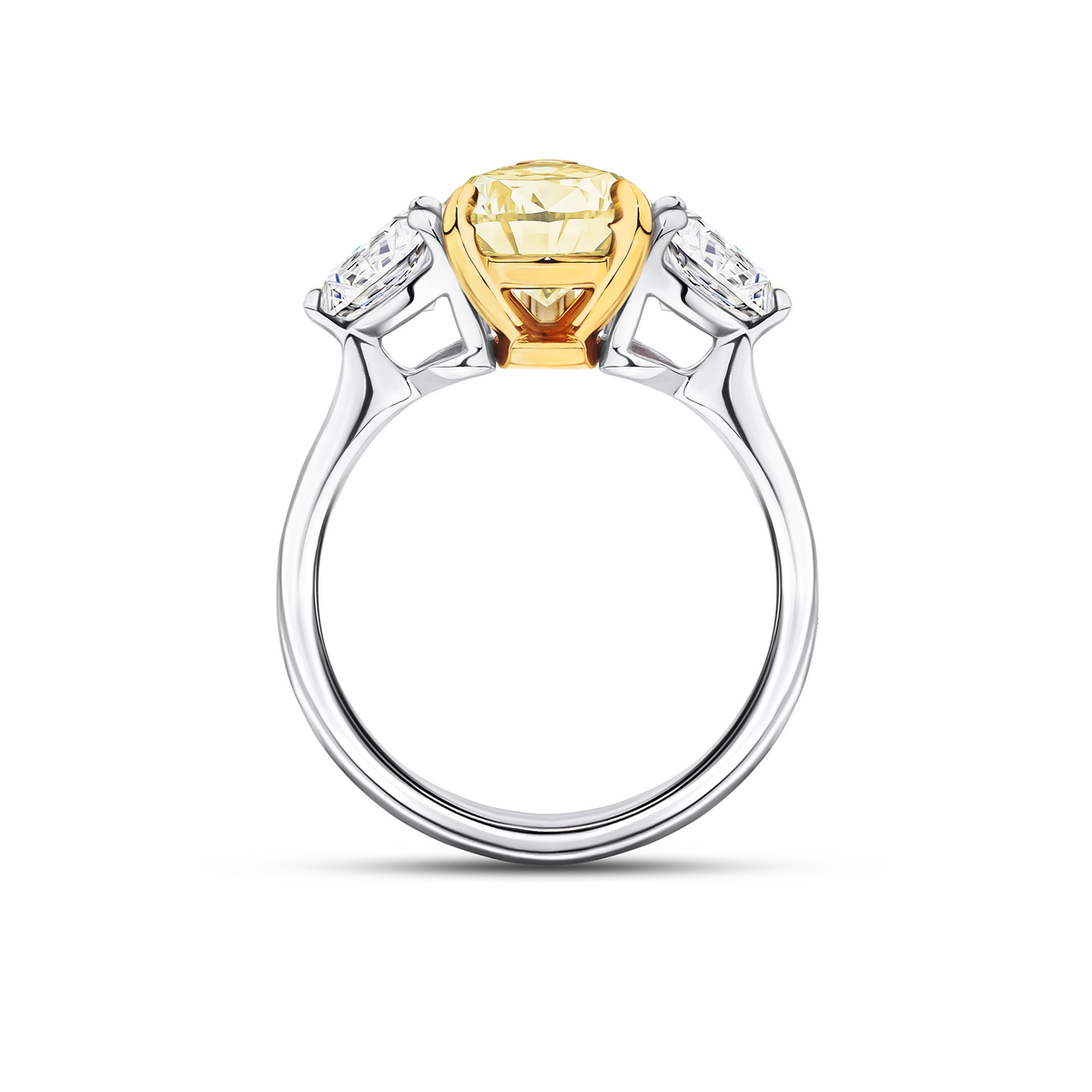 4.50ct TW Yellow Lab Grown Diamond Ring in 18ct Yellow and White Gold