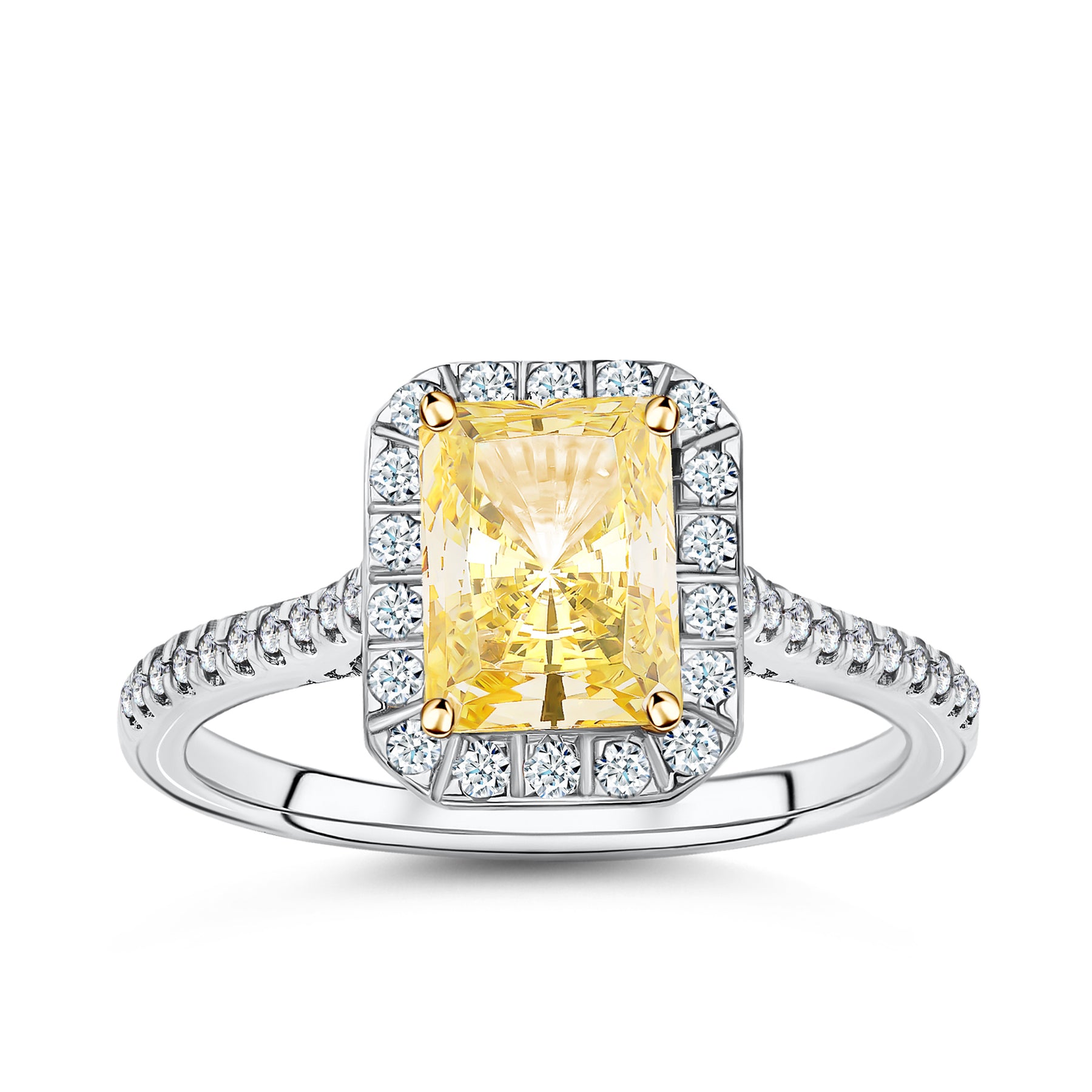 2.00ct TW Yellow Lab Grown Diamond Ring in 18ct Yellow and White