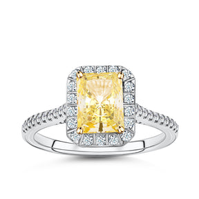 2.00ct TW Yellow Lab Grown Diamond Ring in 18ct Yellow and White