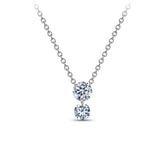 Floating Lab Grown Diamond Drop Necklace in Sterling Silver