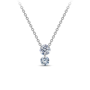 Floating Lab Grown Diamond Drop Necklace in Sterling Silver