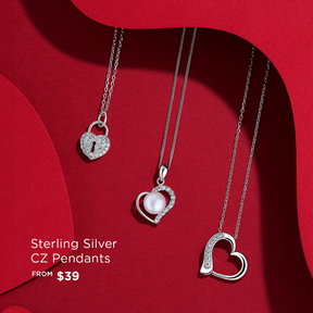 Cubic Zirconia Heart Pendant in Sterling Silver