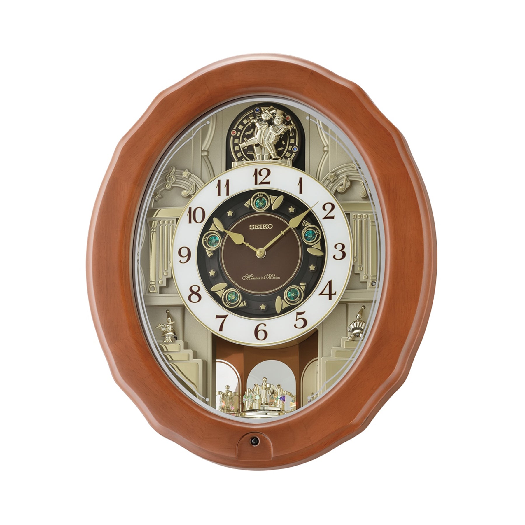 Seiko Musical Oval Timber Wall Clock QXM604-B