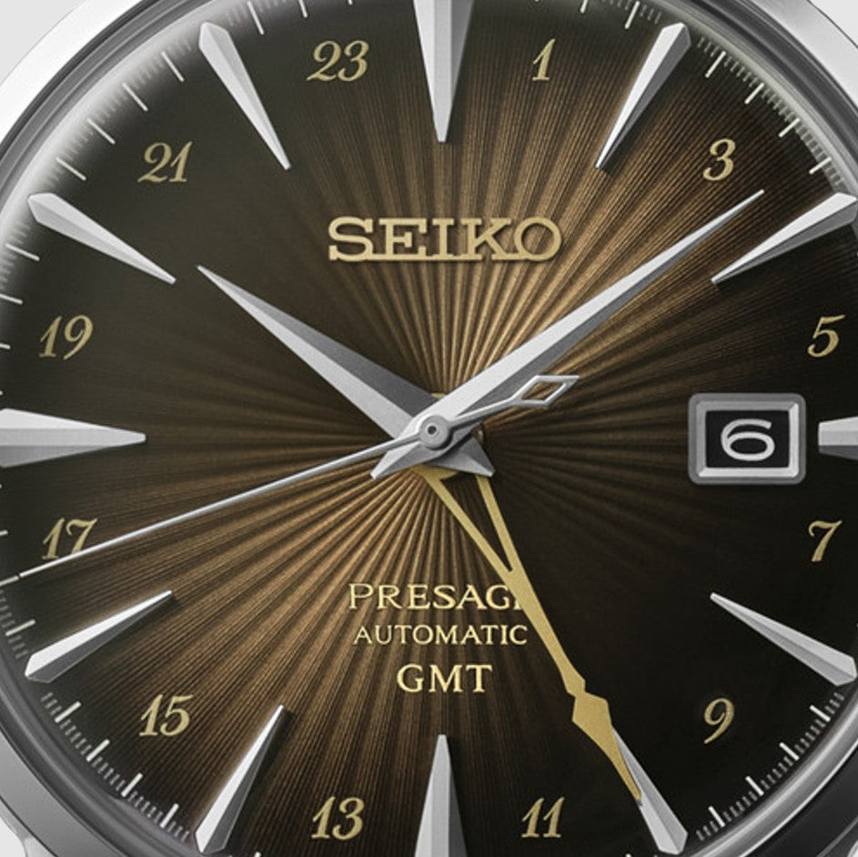 Seiko Presage Men's 40.50mm Automatic GMT Watch SSK039J