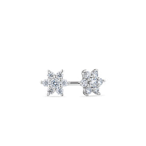 Cubic Zirconia Star Earrings in Sterling Silver Rhodium Plate in Silver Bauble