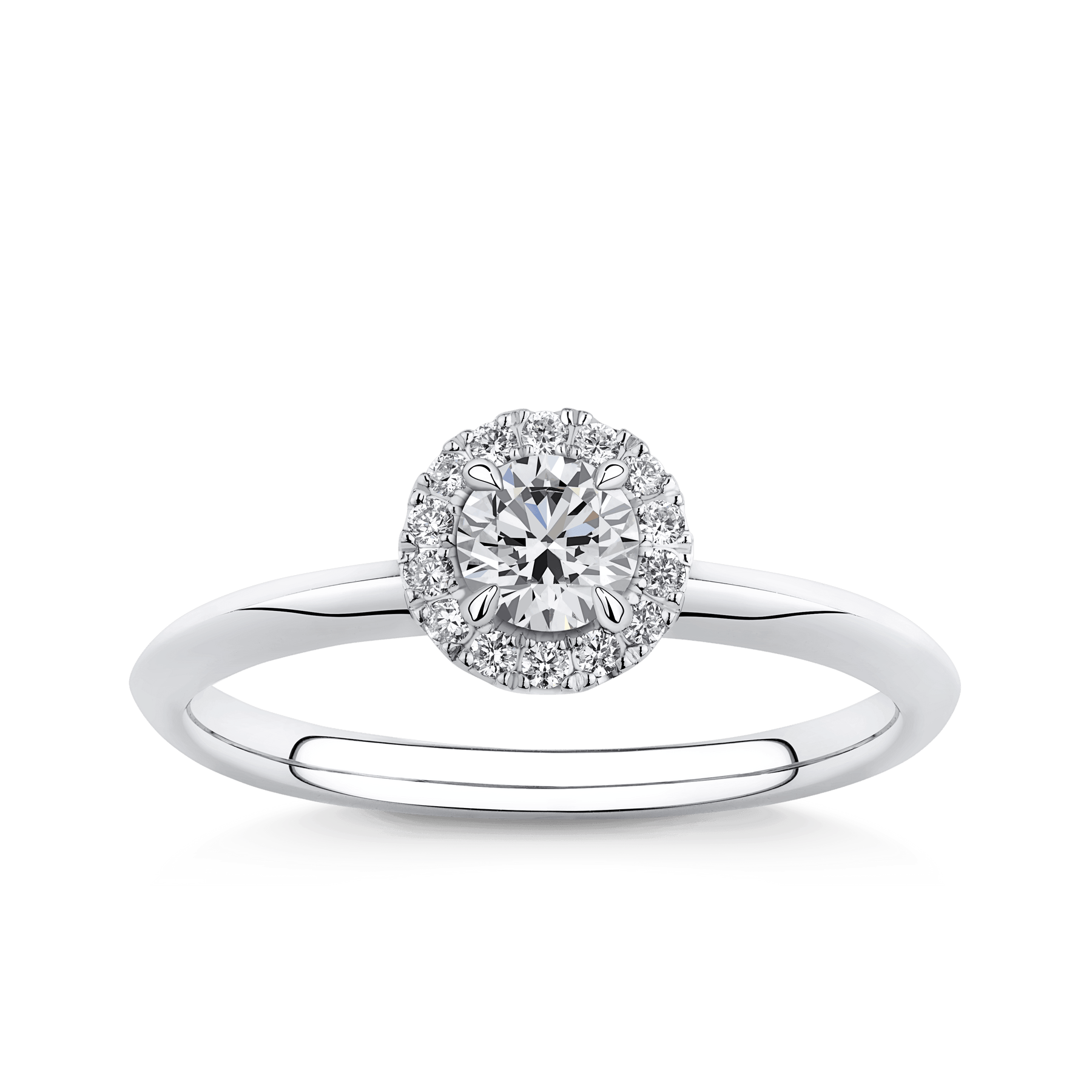 Amāre 0.37 Carat TW Diamond Halo Engagement Ring set in Platinum - Wallace Bishop