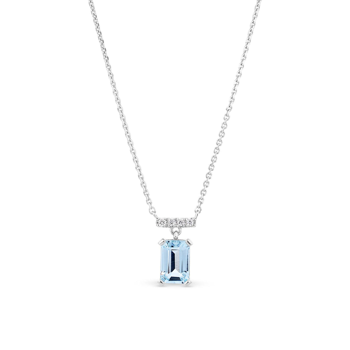 Platinum Pear Shape Aquamarine & Diamond Pendant Necklace - Aquamarine  Necklace | eBay
