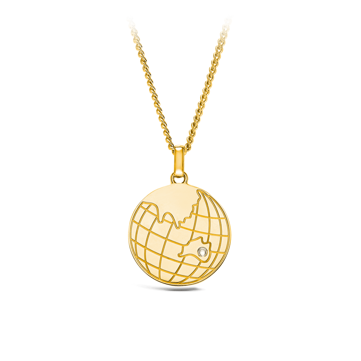 Australia Diamond Disc Pendant in 9ct Yellow Gold - Wallace Bishop