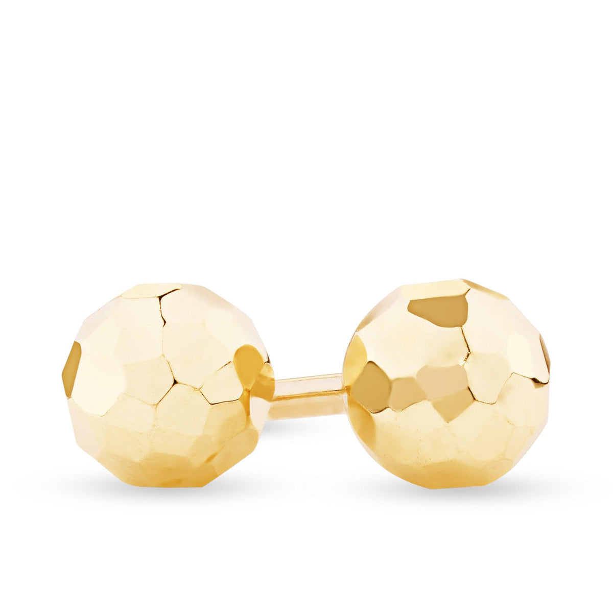 Women's 10k Yellow Gold Diamond Cut Ball Stud Earrings - Gold Depot Inc