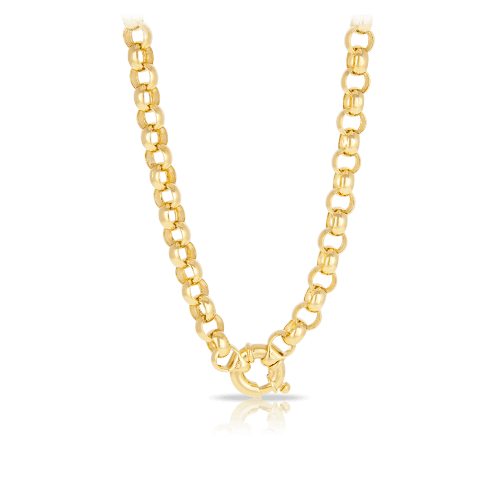 Belcher Link Necklace in 9ct Yellow Gold