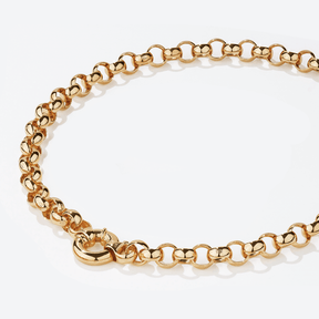 Belcher Link Necklace in 9ct Yellow Gold