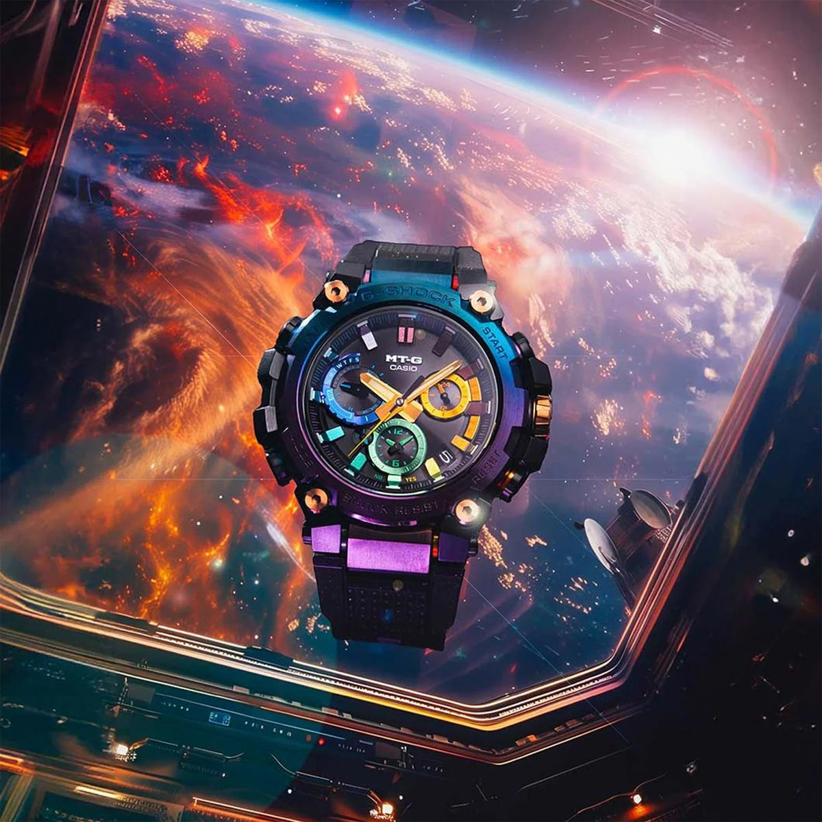 Casio G-SHOCK MTG 'Diffuse Nebula' Rainbow Solar Watch MTGB3000DN-1ADR