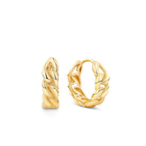 Chain Detail Huggie Earrings in 9ct Yellow Gold