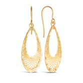 Diamond Cut Tear Shape Drop Earrings in 9ct Yellow Gold - Wallace Bishop