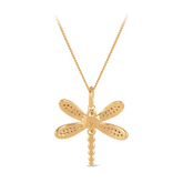 Diamond Dragonfly Pendant in 9ct Yellow Gold - Wallace Bishop