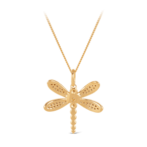 Diamond Dragonfly Pendant in 9ct Yellow Gold - Wallace Bishop