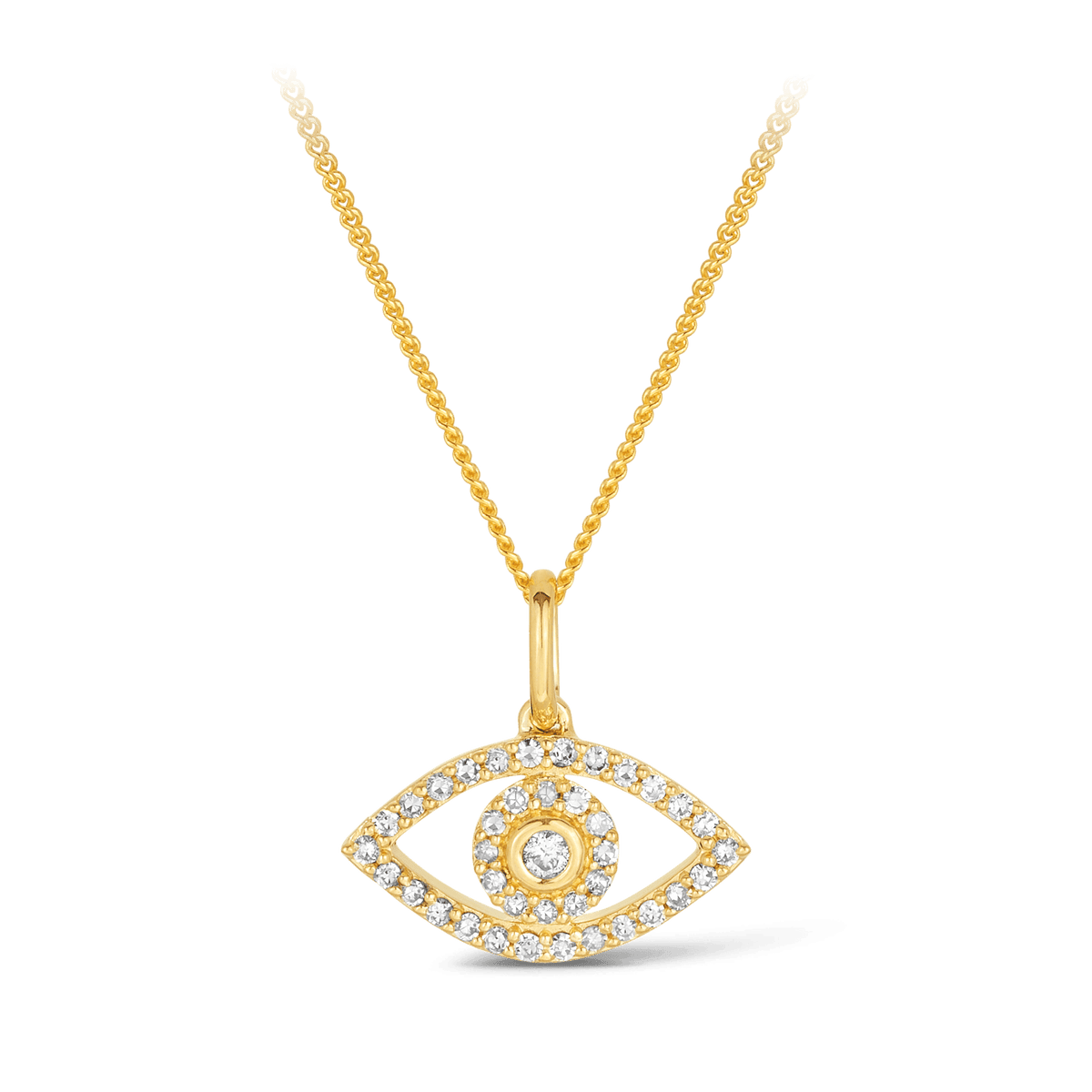 White gold online evil eye pendant