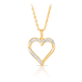 Diamond Heart Pendant in 9ct Yellow Gold - Wallace Bishop