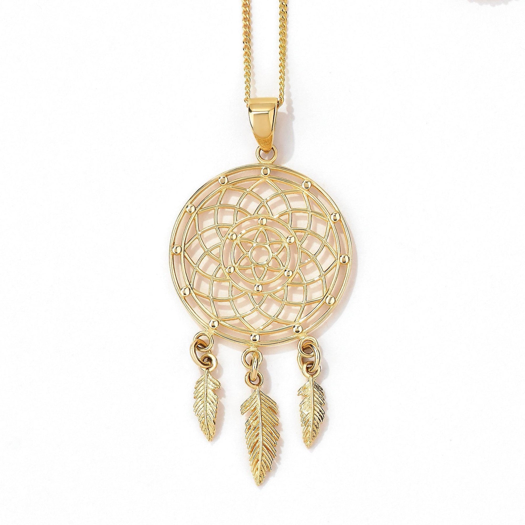 Dream catcher store pendant gold