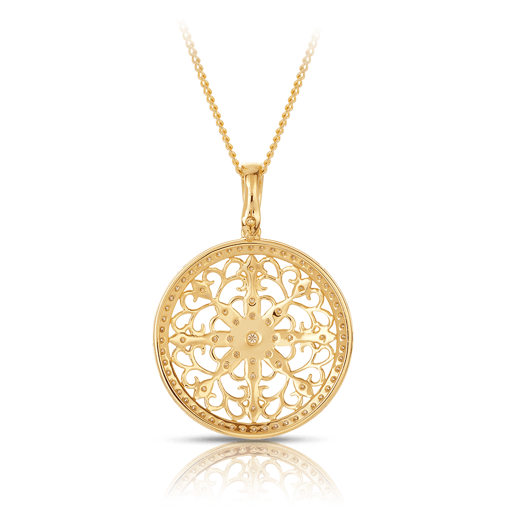 Fancy Circle Pendant in 9ct Yellow Gold - Wallace Bishop