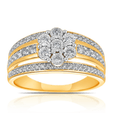 Flower Diamond Dress Ring in 9ct Yellow and White Gold TGW 0.53ct - Wallace Bishop