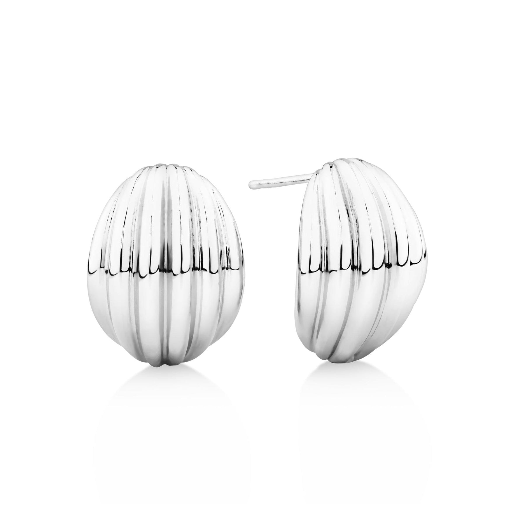 Silver round deals stud earrings