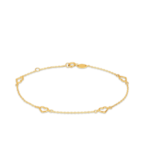 Heart Belcher Bracelet in 9ct Yellow Gold - Wallace Bishop