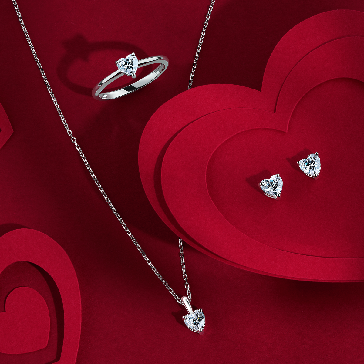 Heart Cubic Zirconia Pendant in Sterling Silver