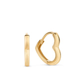 Heart Huggie Earrings in 9ct Yellow Gold