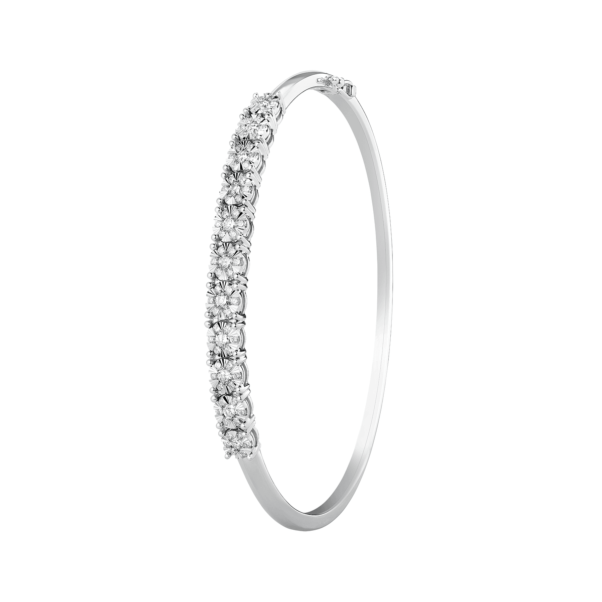 Illusion Set Diamond Bangle in 9ct White TGW 1.02ct - Wallace Bishop