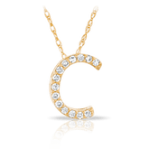 Initial Diamond Pendant set in 9ct Yellow Gold - Wallace Bishop