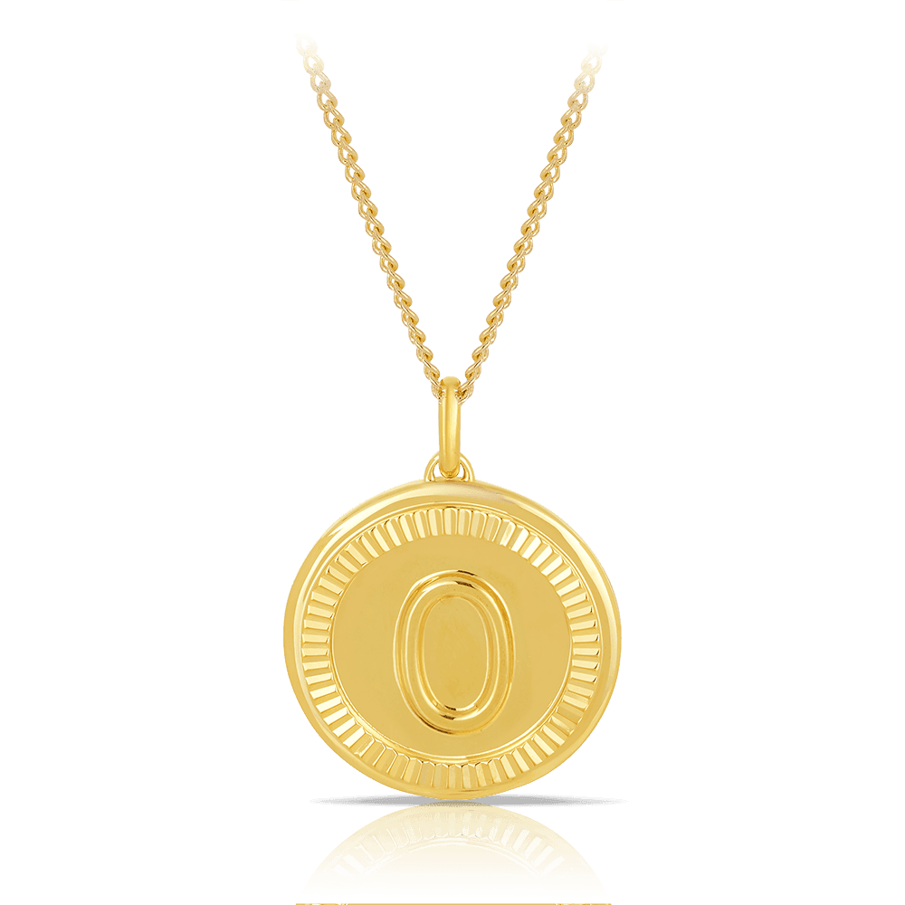 Initial Round Pendant in Solid 9ct Yellow Gold - Wallace Bishop