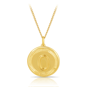 Initial Round Pendant in Solid 9ct Yellow Gold - Wallace Bishop