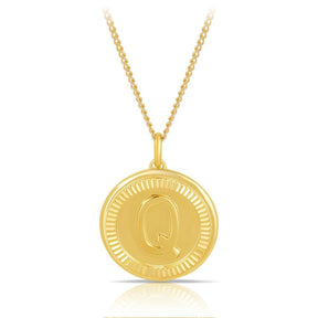 Initial Round Pendant in Solid 9ct Yellow Gold - Wallace Bishop