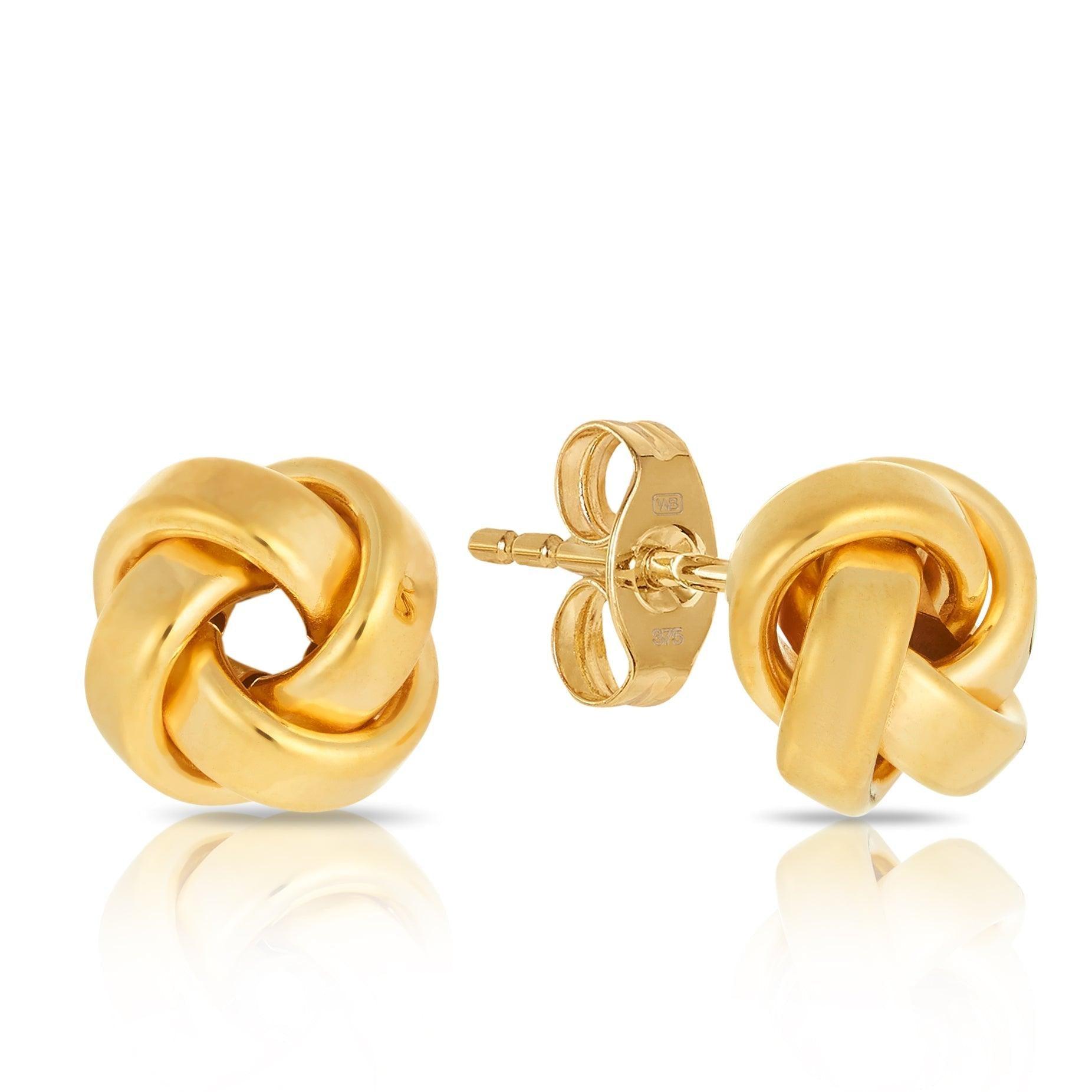 Knot Stud Earrings in 9ct Yellow Gold