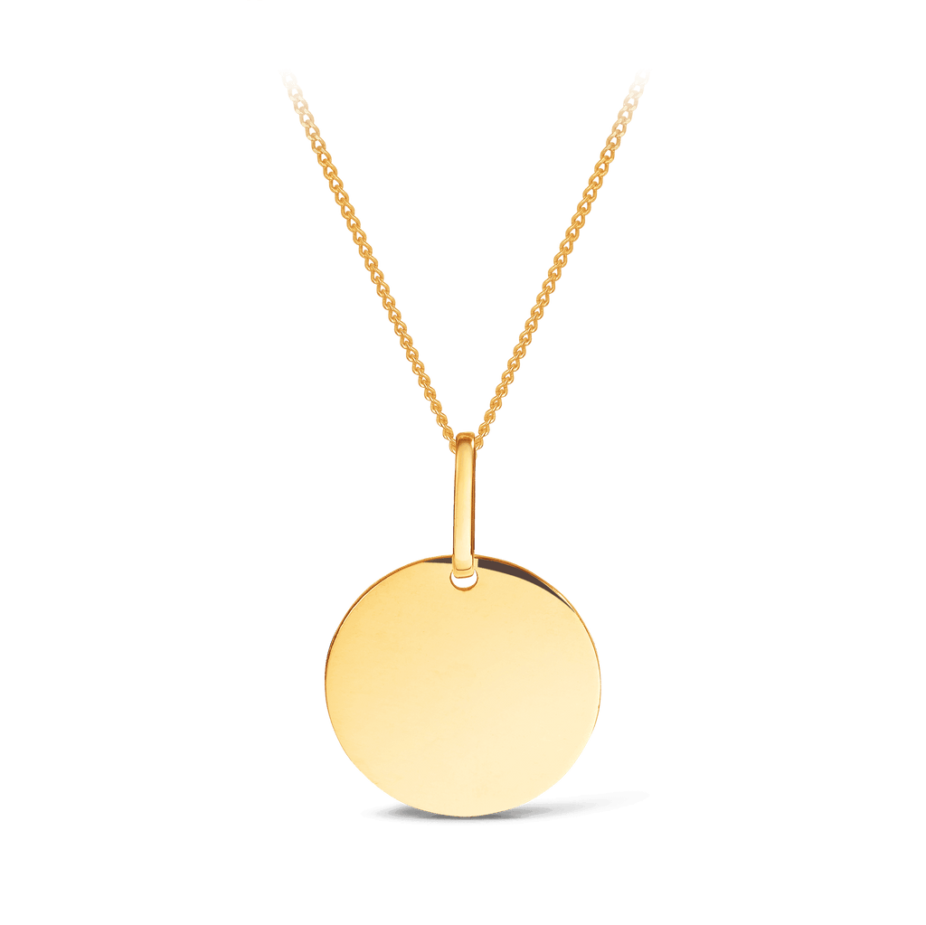 Round circle deals pendant necklace